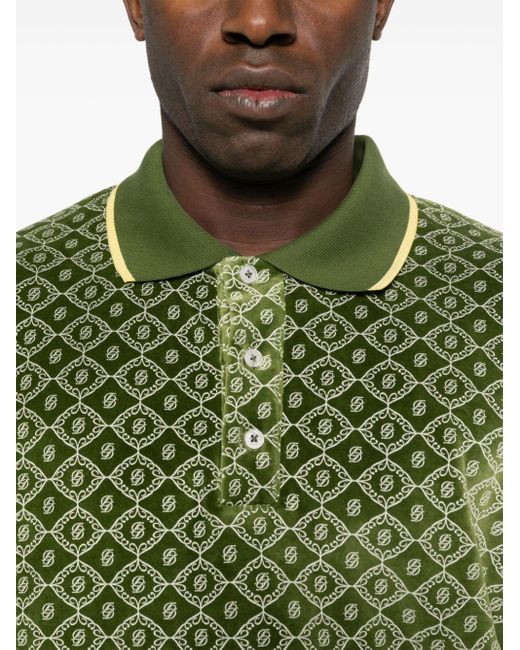 Drole de Monsieur Green Le Polo Monogramme Polo Shirt for men