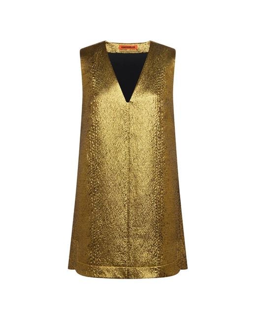 Simon Miller Green Fountain Metallic-Effect Mini Dress