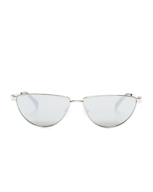 Lunettes de soleil à monture ovale Alexander McQueen en coloris White