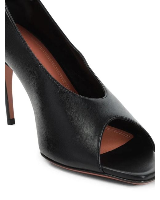 AMINA MUADDI Black Julianne 90 Peep Toe Nappa Pumps