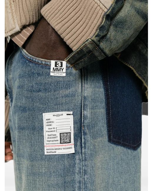 Maison Mihara Yasuhiro Blue Faded Patchwork Jeans for men