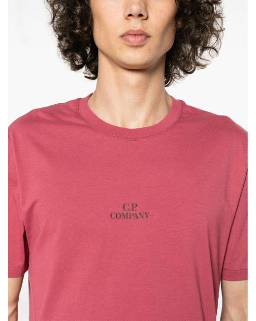C P Company Pink Logo-print Cotton T-shirt for men