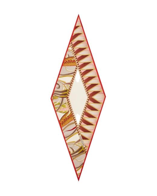 Ferragamo Metallic Graphic-Print Triangle Scarf