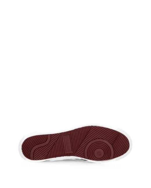 Gant White Contrast-Heel Leather Sneakers for men
