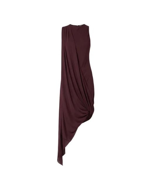 Victoria Beckham Purple Robe Asymétrique Drapée