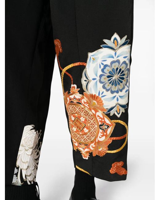 Children of the discordance Black Tapered Cropped Trousers for men