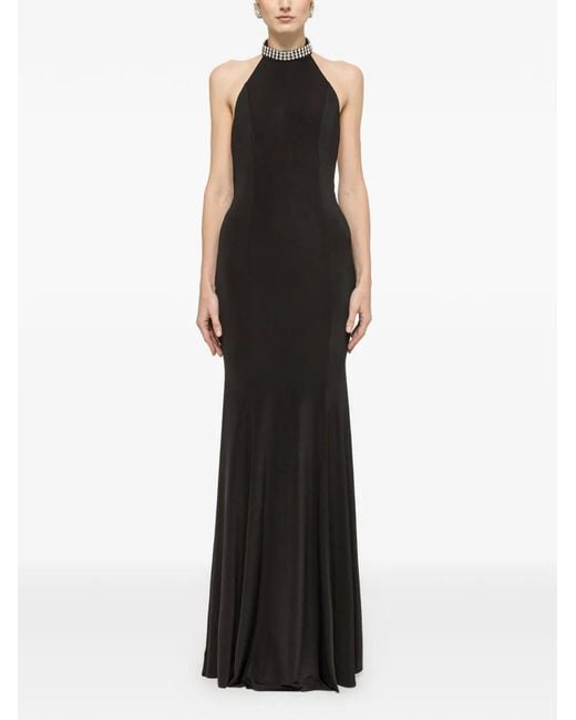 Nissa Black Backless Maxi Dress