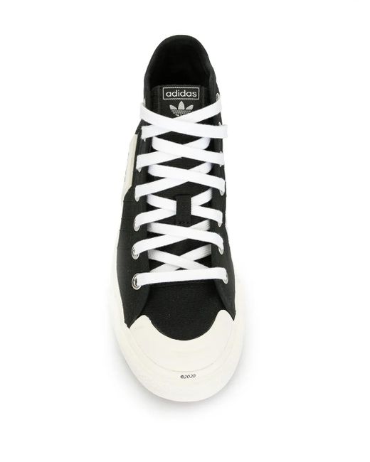 Adidas Black Nizza High-Top Sneakers for men