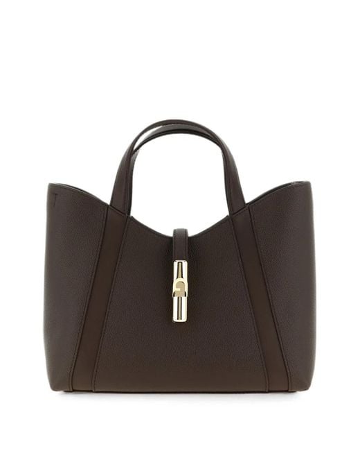 Furla Black Small Goccia Leather Tote Bag
