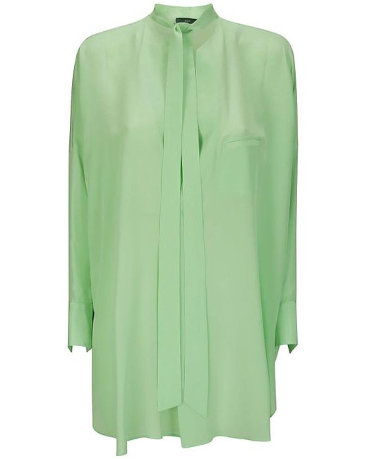 Jejia Green Long Sleeve Silk Shirt