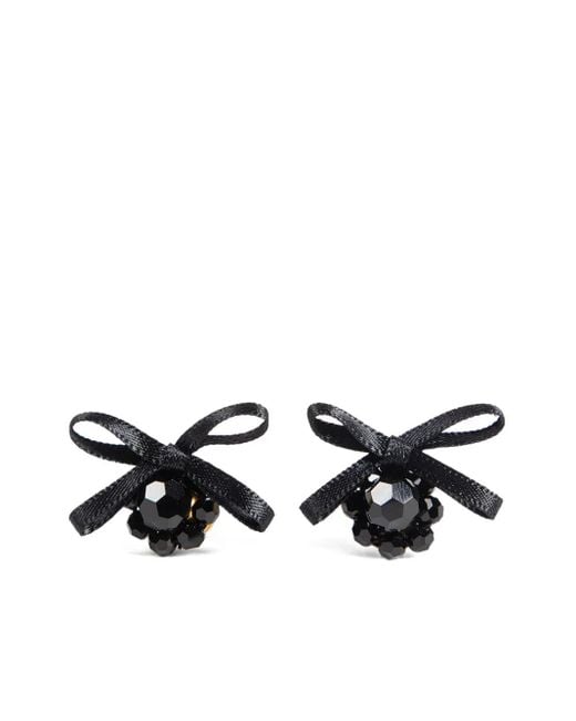 Simone Rocha Black Petite Bow Daisy Stud Earrings