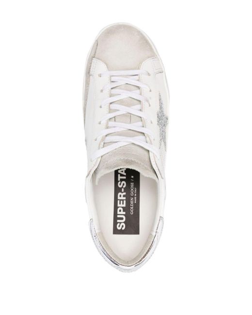 Golden Goose Deluxe Brand Super-star Gerafelde Sneakers in het White