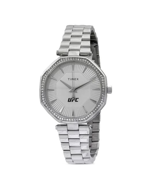 Timex Gray Ufc Jewel Crystal-Embelished Bezel 36Mm Watch