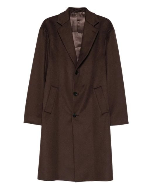 Lardini Brown Notched-Lapels Coat for men
