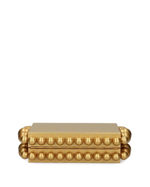 Cult Gaia Yellow Bead-Embellished Clutch Bag