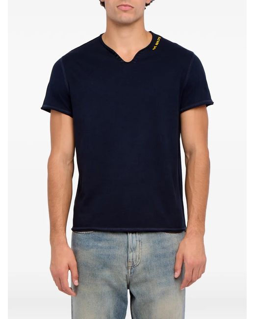 Zadig & Voltaire Blue Monsatir Henley T-Shirt for men