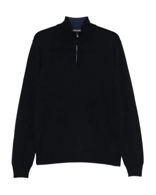 Pull À Col Montant Zippé Corneliani pour homme en coloris Black