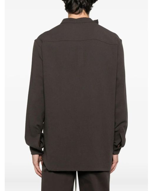 Rick Owens Gray Asymmetrical Overlap Cardigan for men
