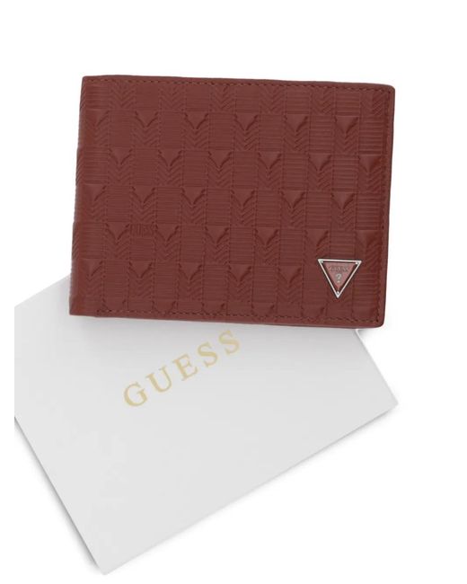 Guess Purple Logo-Plaque Wallet for men