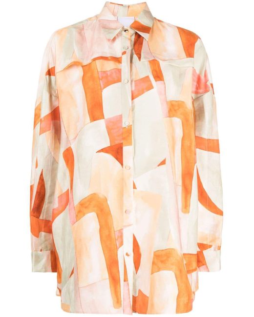 Camicia Edmond con stampa di Acler in Orange
