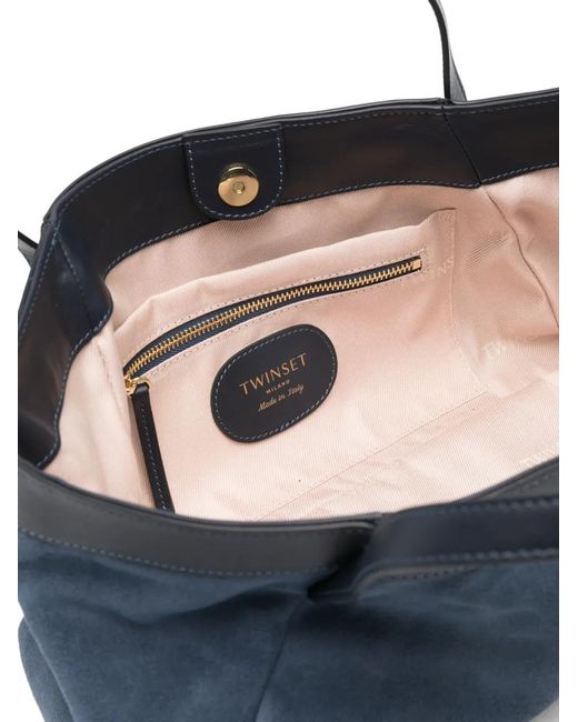 Twinset Blue Top Handle Tote Bag