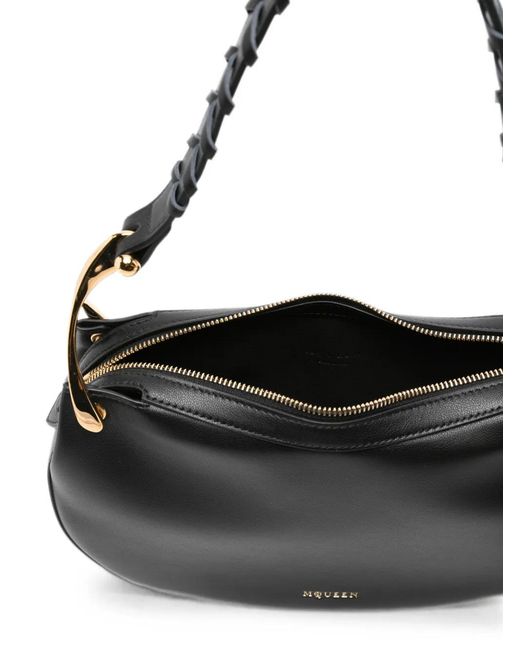 McQueen Black Sac Porté Épaule Wishbone