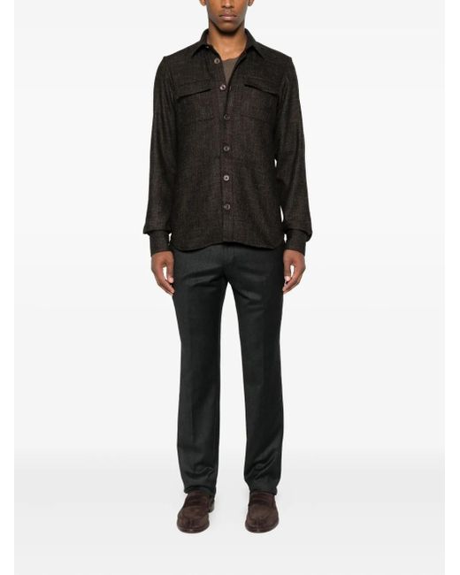 Kiton Gray Button-Fastening Trousers for men