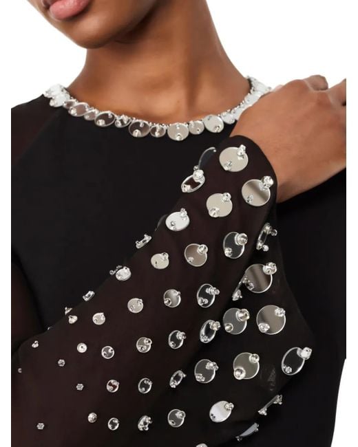 Jenny Packham Black Eurabia Midikleid Mit Netzärmeln