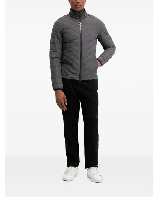 EA7 Gray Veste Matelassée À Fermeture Zippée for men