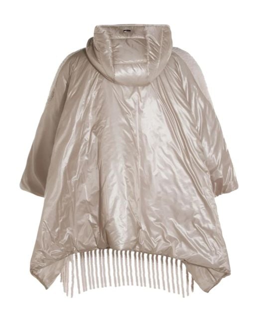 Herno Pink Hooded Fringed Cape
