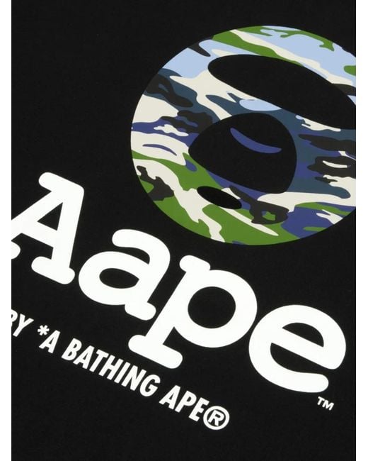 Aape By A Bathing Ape Black T-Shirt À Imprimé Camouflage for men