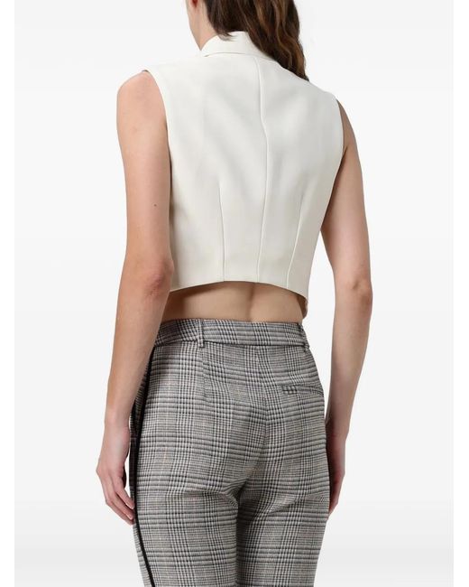 Hanita Gray Cropped Sleeveless Jacket