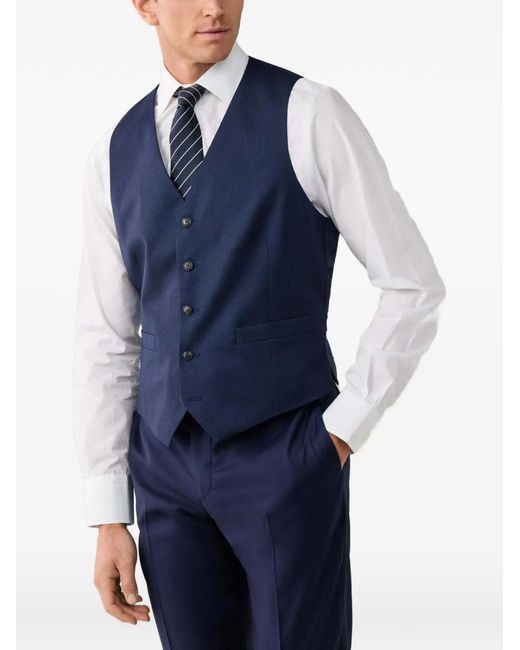 Hackett Blue V-Neck Waistcoat for men