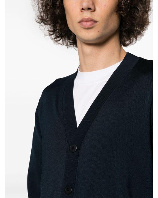 Sandro Blue V-neck Button-fastening Cardigan for men