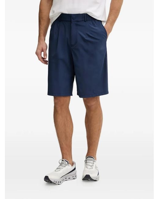 Guess Blue Logo-Print Tailored Shorts for men
