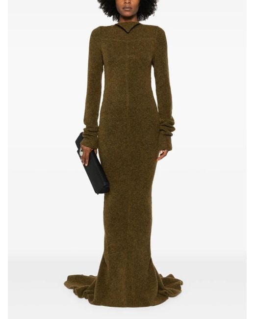 green rick owens dress Rick Owens // FW 2012 Mountain Khaki Green Drape Dress  VSP Consignment