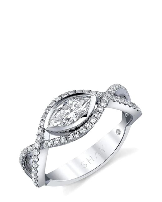 SHAY 18Kt Witgouden Vine Ring Met Diamant in het White