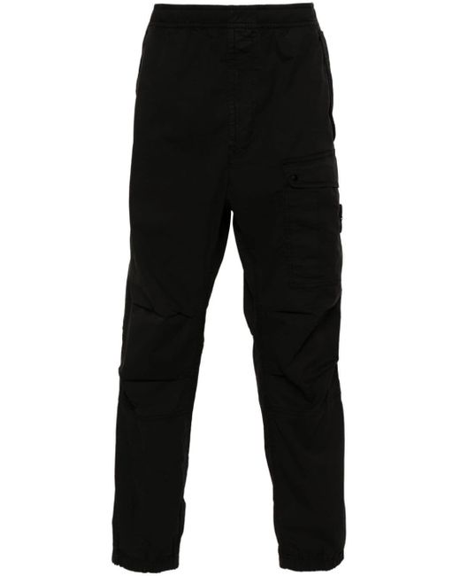Stone Island Black Compass-patch Cargo Trousers for men