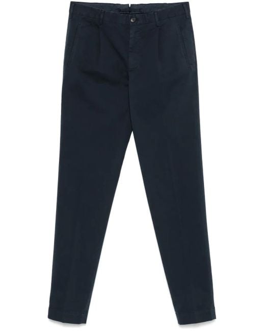 Incotex Blue Tapered Trousers for men