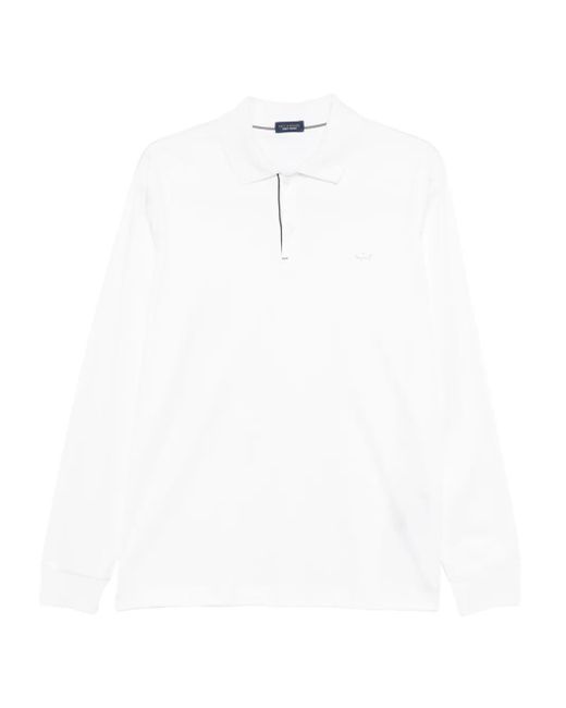 Paul & Shark White Long-Sleeve Polo Shirt for men