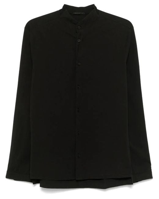 Transit Black Band-Collar Shirt for men