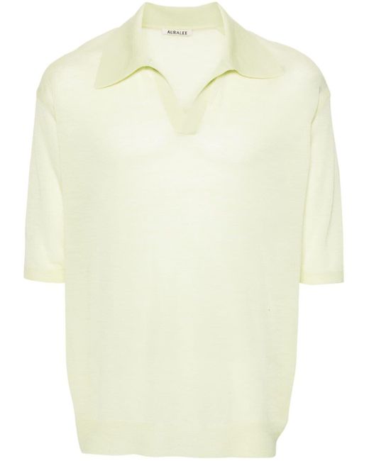 Auralee Natural Short-sleeve Polo Shirt for men