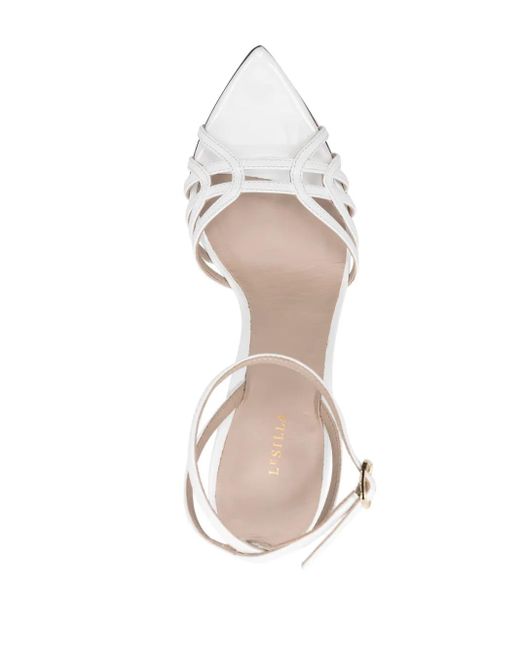 Le Silla White Bella 120Mm Leather Sandals
