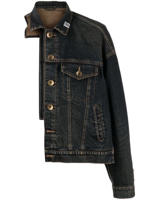 Maison Mihara Yasuhiro Black Half-cut Denim Jacket for men