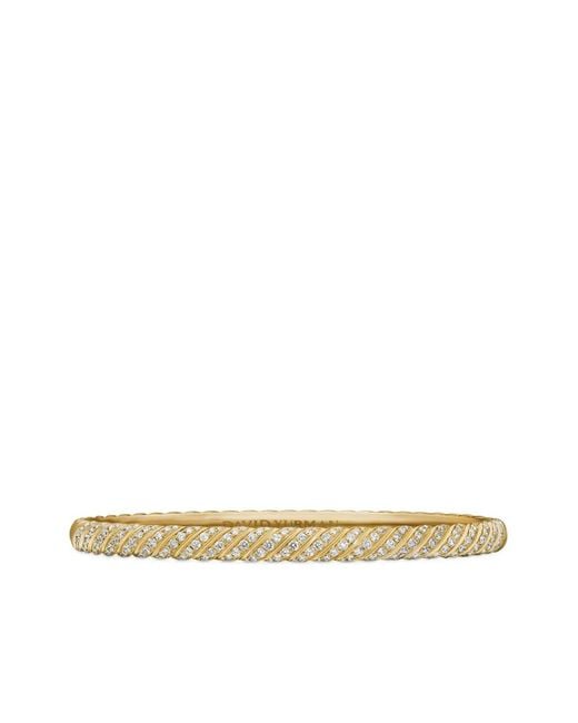 David Yurman Metallic 18Kt Sculpted Cable Bangle Diamond Bracelet (4.6Mm)