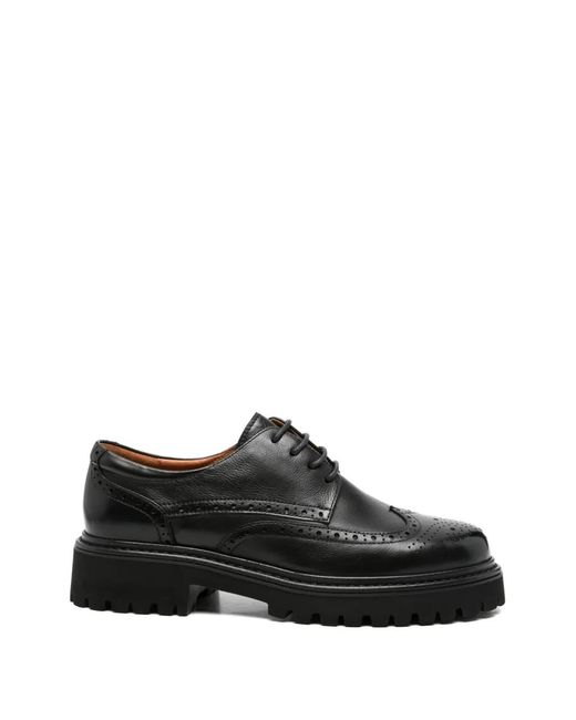 ADRIANNA FERETTI Black Brogue Derby Shoes