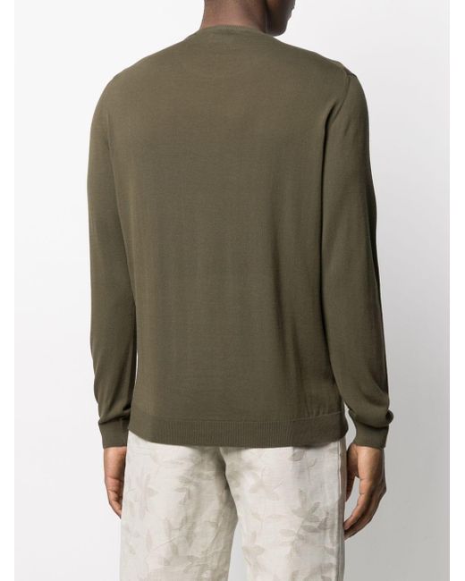 Roberto Collina コットン ファインニット セーター カラー グリーン メンズ Lyst