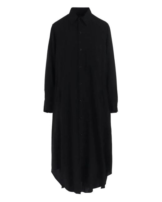 Robe-Chemise Mi-Longue À Boutonnière Y's Yohji Yamamoto en coloris Black