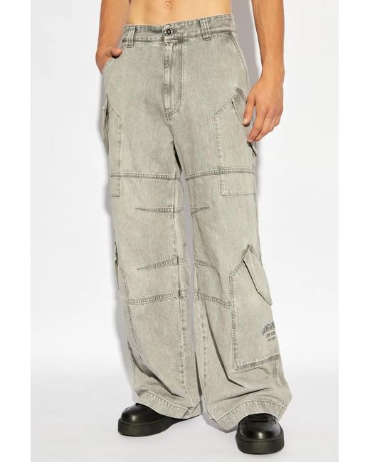 Versace Gray Cargo Jeans for men