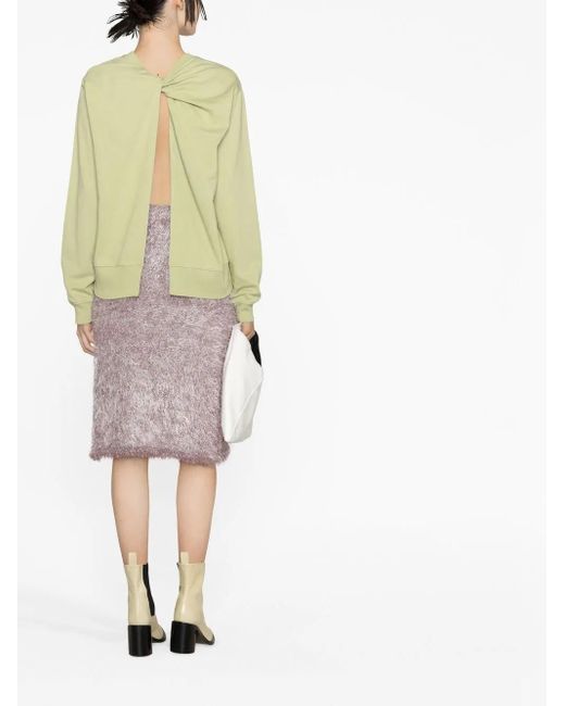Proenza Schouler Green Twist-detail Crew-neck Sweatshirt